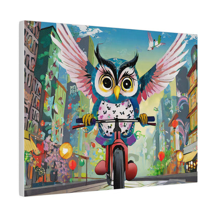 Cycling Owl Matte Canvas, Stretched, 0.75"
