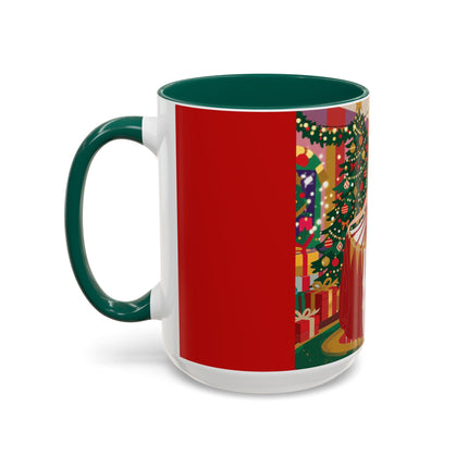 🎄💃 The Christmas Mirror Duet Colorful Mug – Art Deco Holiday Elegance