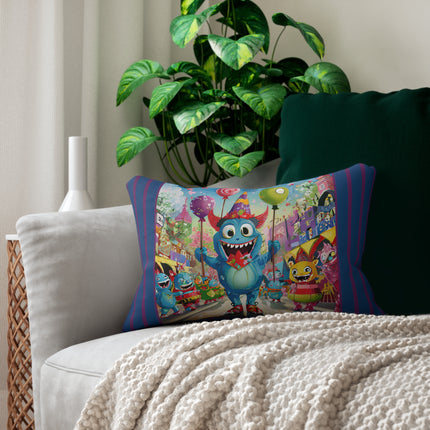 Monster Parade Madness Spun Polyester Lumbar Pillow