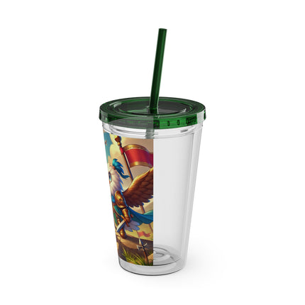 Watchful Guardian Sunsplash Tumbler with Straw, 16oz