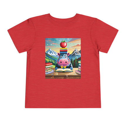 Hippos Hit the Books Toddler Short Sleeve Tee