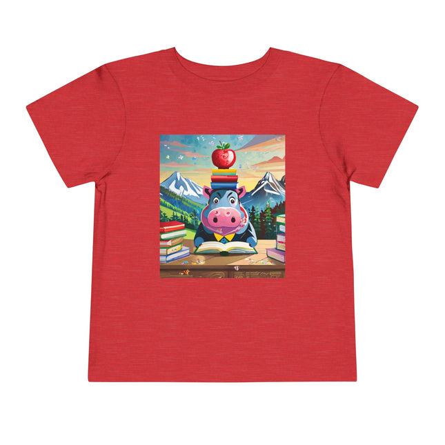 Hippos Hit the Books Toddler Short Sleeve Tee