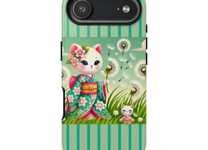 Geisha Kitten and the Dandelion Phone Cases