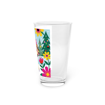 🌸🎄 Christmas In The Winter Garden Pint Glass – Whimsical Holiday Fantasy