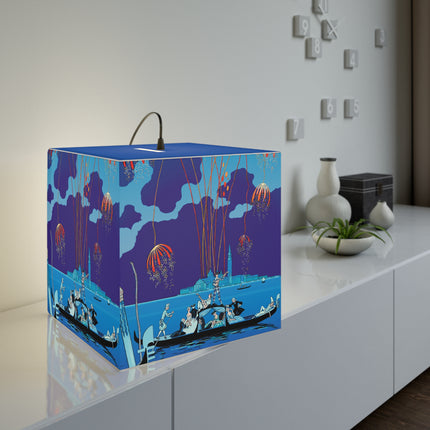 Fireworks in Venice by George Barbier Light Cube Lamp