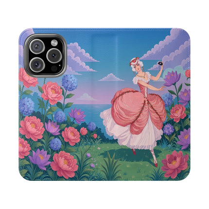 🌸🩰 The Garden Dancer Flip Case – Art Deco Floral Whimsy