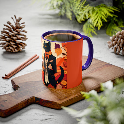 Siamese Cat at an Autumn Harvest Fair Colorful Mugs (11oz, 15oz)