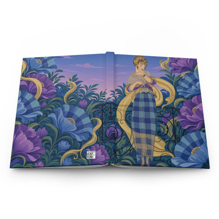 💜💙 The Enchanted Twilight Garden Hardcover Journal – Art Deco Floral Elegance