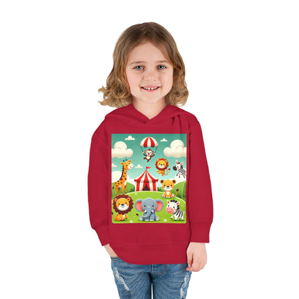 Whimsical Circus Friends Toddler Pullover Fleece Hoodie