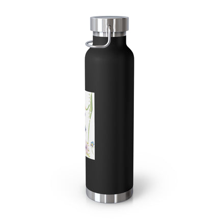 Blooming Splendor: A Floral Transformation Copper Vacuum Insulated Bottle, 22oz