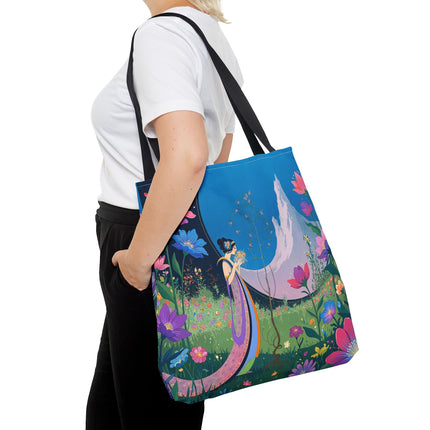 🌸🏔️ The Lady Of The Mountain Garden Tote Bag – Art Deco Floral Fantasy
