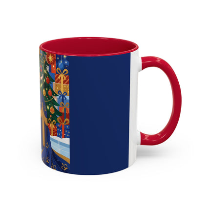 👑🎄 The Christmas Queen Of Golden Bells Colorful Mug – Art Deco Holiday Elegance