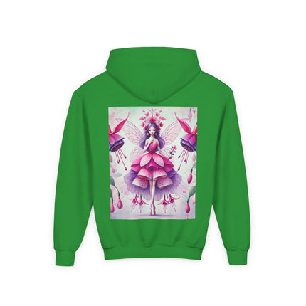 Fuchsia Fairy Youth Hooded Sweatshirt – Radiant Color & Enchanted Imagination