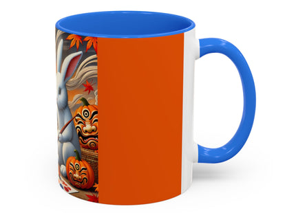Halloween Rabbit’s Kabuki Jack-o’-Lanterns Colorful Mugs (11oz, 15oz)