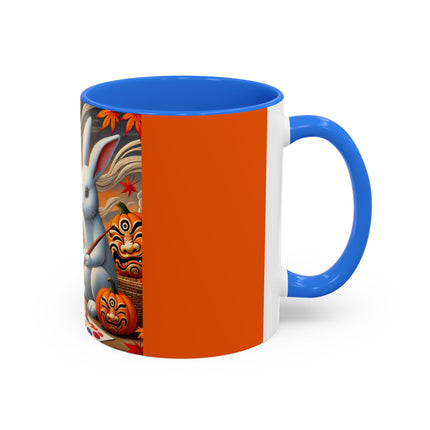 Halloween Rabbit’s Kabuki Jack-o’-Lanterns Colorful Mugs (11oz, 15oz)