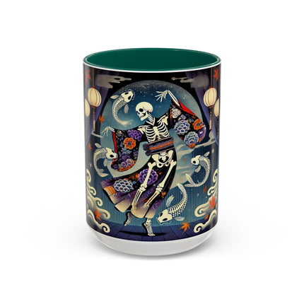 Skeleton Kabuki Performer Colorful Mugs (11oz, 15oz)