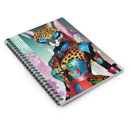 Cyber Cat Glamour Spiral Notebook - Ruled Line