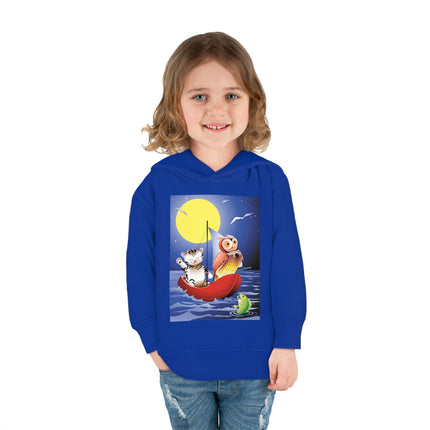 Embarking on a Moonlit Journey Toddler Pullover Fleece Hoodie