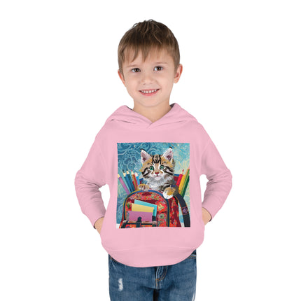 Whiskered Wanderings Toddler Pullover Fleece Hoodie