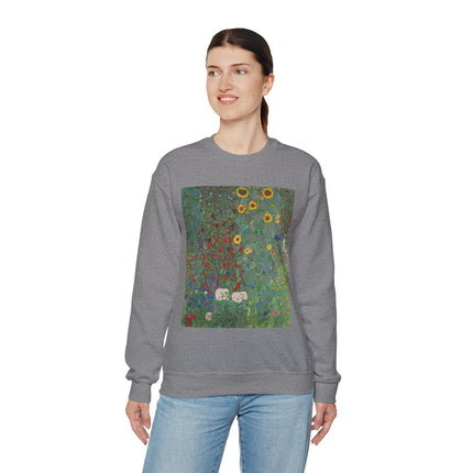 Farm Garden with Sunflowers by Gustav Klimt Heavy Blend™ Crewneck Sweatshirt