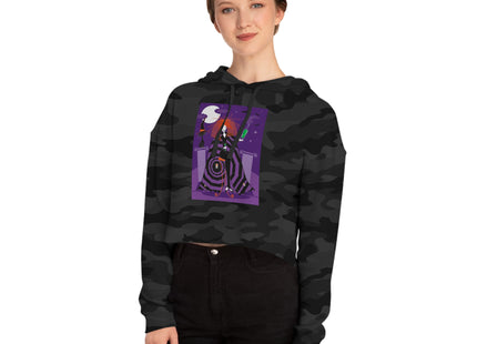 Mystic Elegance Women’s Cropped Hooded Sweatshirt