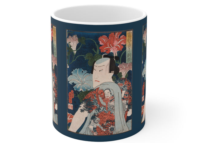 Modern Gallants with Morning Glories by Tsukioka Yoshitoshi Ceramic Mug 11oz