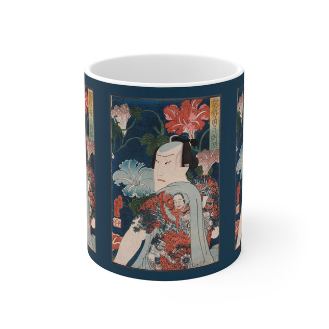 Modern Gallants with Morning Glories by Tsukioka Yoshitoshi Ceramic Mug 11oz
