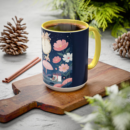 🕛🌸 Midnight Waltz Before Christmas Colorful Mug – Art Deco Holiday Fantasy