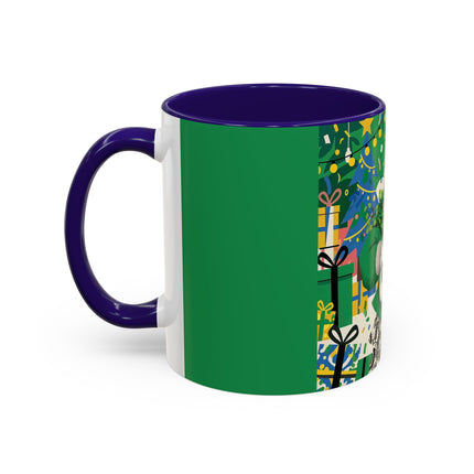 🍀🎄 The Emerald Holly Christmas Colorful Mug – Art Deco Holiday Elegance
