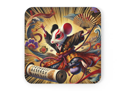 Theatrical Mouse on a Mission Cork Back Coaster