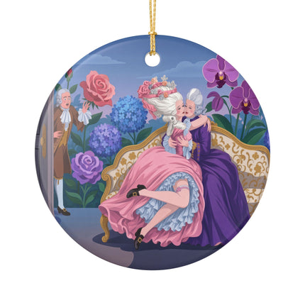 🌹💜 The Secret Embrace Ceramic Ornament – Art Deco Floral Romance