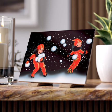 A Festive Snowball Ceramic Tile