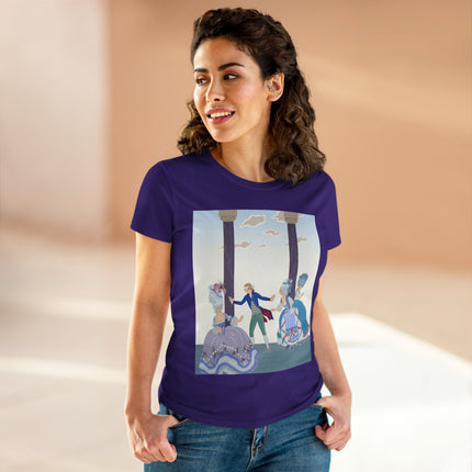🎭🌸 The Garden Masquerade Cotton Tee – Art Deco Fashion Illustration