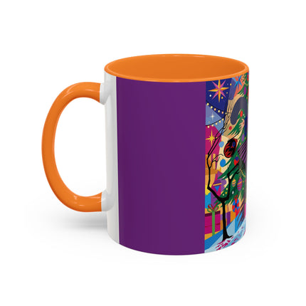 🎄✨ Christmas Among The Twinkling Trees Colorful Mug – Art Deco Holiday Fantasy