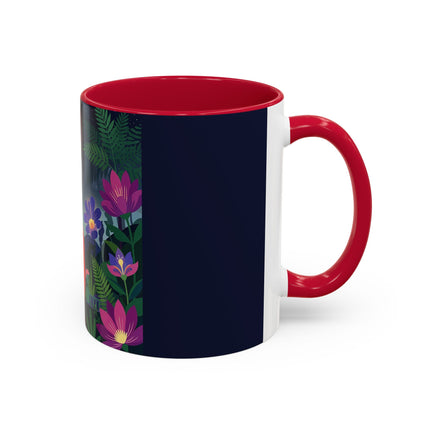 Moonlight Waltz Among The Blossoms Colorful Mugs – Art Deco Floral Enchantment