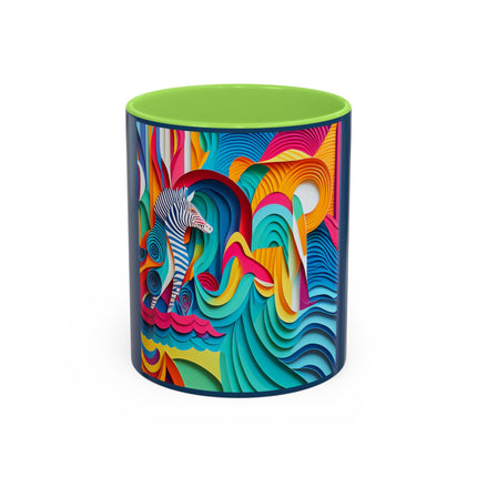 Surfing Zebra Colorful Mugs (11oz, 15oz)