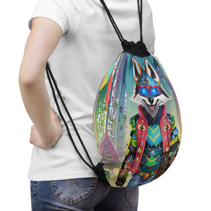 Cyber Hyena Drawstring Bag