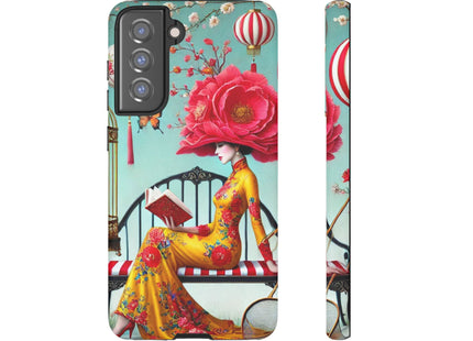 Reading In A Painted Garden Phone Cases