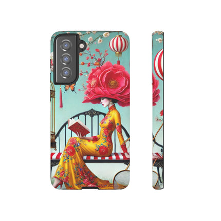 Reading In A Painted Garden Phone Cases