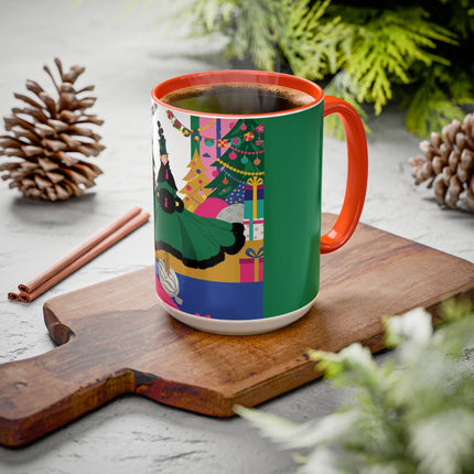 🎄🎁 The Emerald Christmas Belle Colorful Mug – Colorful Holiday Fashion Fantasy