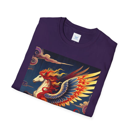 Flame-Winged Horse at Sunset Softstyle T-Shirt