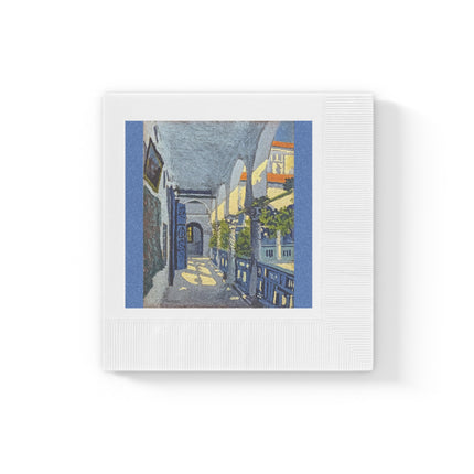 Gallery of a Moroccan Riad by George Gaudion White Coined Napkins