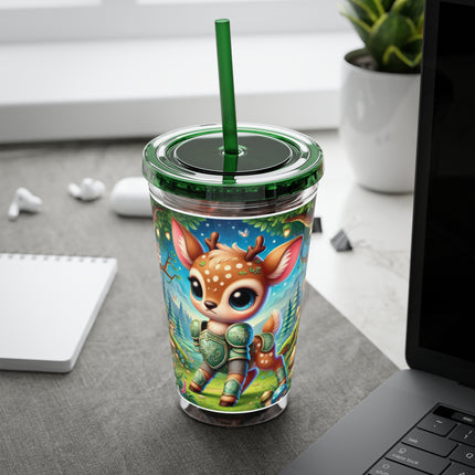 Fawn Defender Sunsplash Tumbler with Straw, 16oz