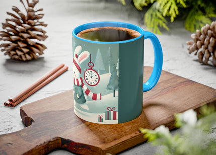 Candy Cane Timekeeper Bunny Colorful Mugs (11oz, 15oz)