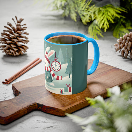 Candy Cane Timekeeper Bunny Colorful Mugs (11oz, 15oz)