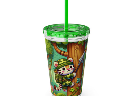 Stealthy Stripes Sunsplash Tumbler with Straw, 16oz