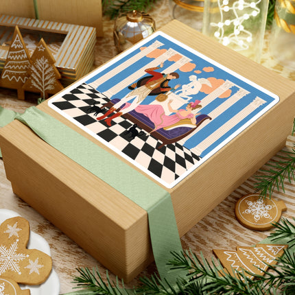 🐈🏛️ The Grand Salon Courtship Kiss-Cut Stickers – Art Deco Neoclassical Romance