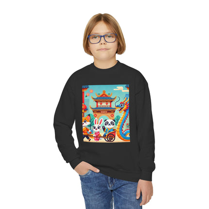 Lantern Street Dragon Parade Youth Crewneck Sweatshirt – Festive Energy, Culture & Playful Adventure
