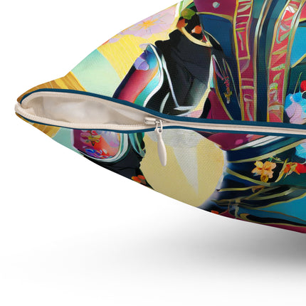 Cyberpunk Chic Spun Polyester Square Pillow