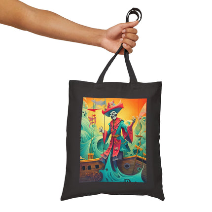 Skeleton Crew of the Misty Seas Cotton Canvas Tote Bag